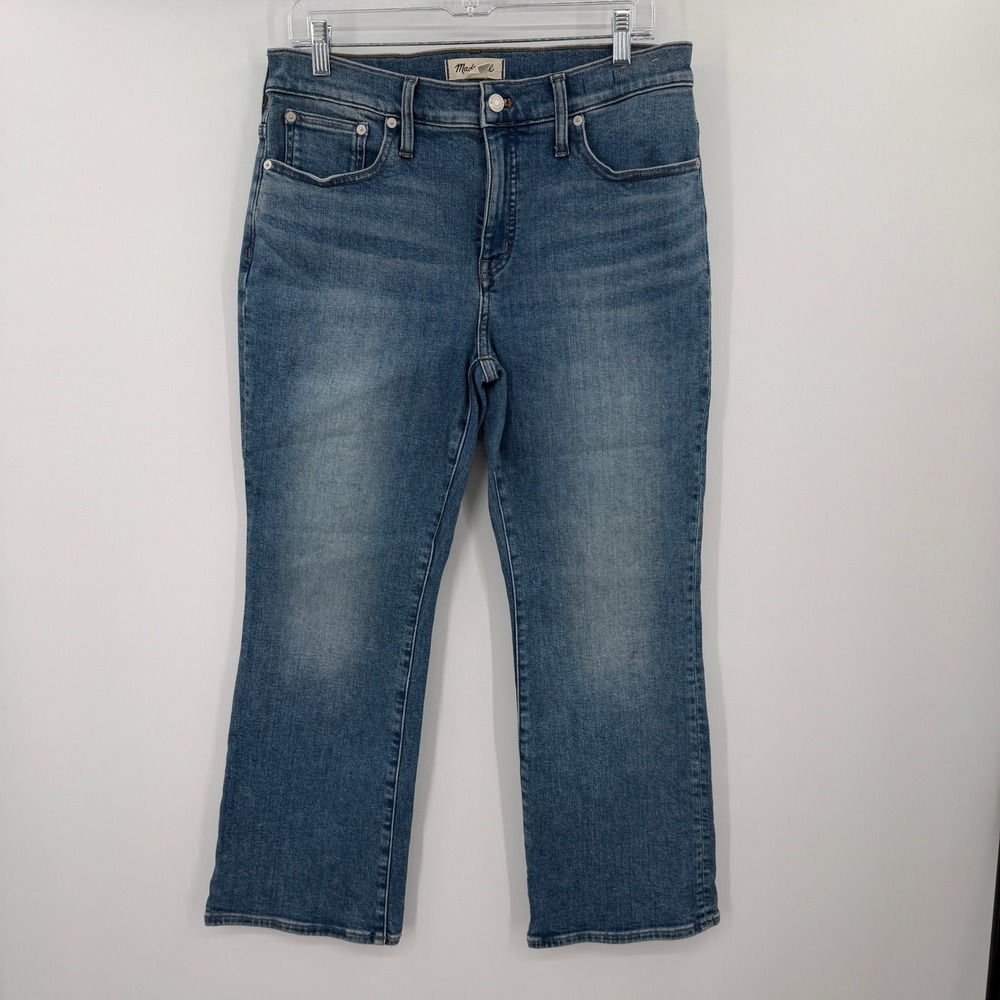 Madewell Mid-Rise Kick Out Jeans Size 30 Medium Wash Blue Denim Flare Pants